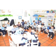 Festejos por el Día de la Bandera con los niños de Jardín